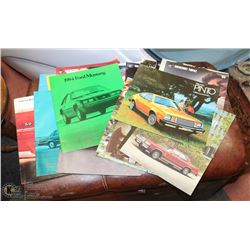 BOX V/ VINTAGE CAR FORD DEALER BROCHURES