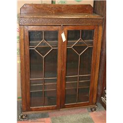 ANTIQUE TIGER OAK 2 DOOR CABINET
