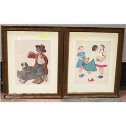 2 VINTAGE NORMAN ROCKWELL PICTURES 18X22.