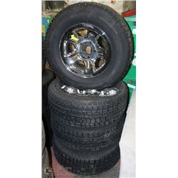 4 COOPER DISCOVERY TIRES WITH RIMS AND CENTER