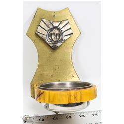 RELIGIOUS FONT W/ BAKELITE BASE (CRACK) BRASS