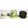 Image 1 : LOT OF 3 VINTAGE HATS - ONE WITH PEACOCK FEATHERS.