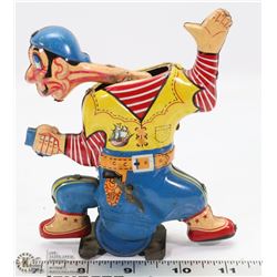 VINTAGE 1940S TINPLATE WIND UP PIRATE.