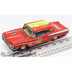 VINTAGE TINPLATE FIRE CHIEF CAR