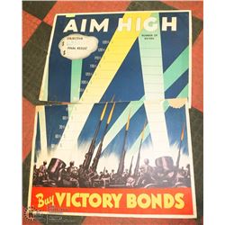 VINTAGE WAR VICTORY BONDS POSTER.