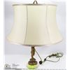 Image 1 : ANTIQUE FAUN LAMP WITH SHADE, BRASS & MARBLE.