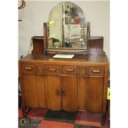 1940'S ARTS AND CRAFTS DRESSER WITH MIRROR