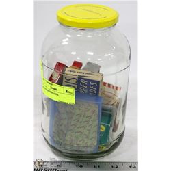 JAR OF RAZOR BLADES.