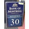Image 1 : VINTAGE BANK OF MONTREAL WALL CALENDAR-COMPLETE