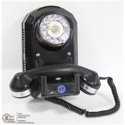 98) VINTAGE BLACK WALL PHONE
