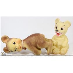 ANTIQUE RUBBER SQUEAKY TOY BEARS