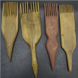FOUR NAVAJO WEAVER COMBS