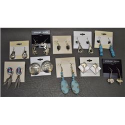 TEN PAIR NAVAJO EARRINGS