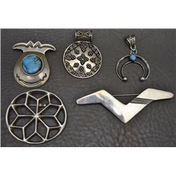 FIVE NAVAJO AND MEXICAN  JEWELRY ITEMS