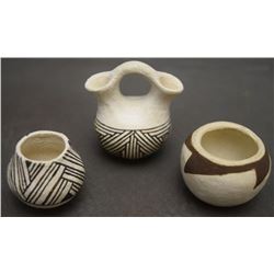THREE ACOMA POTS (CHINO
