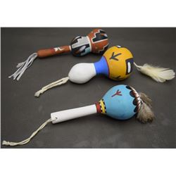 THREE HOPI RATTLES