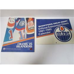 Shoppers Drug Mart Edmonton Oilers Calendar-1981-82 +1983 Oilers vs Islanders- Oilers Magazine