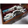 Image 2 : Wooden Box with assorted cutlery + Collector spoons