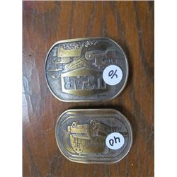 2 Belt Buckles - UCAR and Gulf Truck