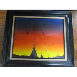 Wood Framed Canvas Painting by Geronimo Ballantyne