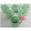 Image 2 : 6 vintage Jadeite Fire King restaurant "D" handle coffee cups/mugs