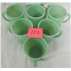 Image 5 : 6 vintage Jadeite Fire King restaurant "D" handle coffee cups/mugs