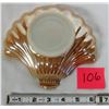 Image 2 : Peach lustre milk glass shaped candy dish/bowl
