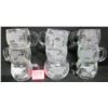 Image 1 : set 6 Nestle/Nescafe clear glass frosted world globe coffee cups - matching cream/sugar & rose bowl