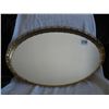 Image 1 : Glass Mirrored Oval Metal Tray  (16 1/2 inches X 10 1/2 inches X 1 3/4 inches )