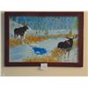 Image 2 : Bob R. Nippi Original Native American Framed Painting on Wood 68x47CM\