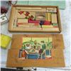 Image 2 : Lot of Wooden Building Items Partial Tinker Toys and Child's Vintage Building Set