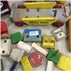 Image 3 : Lot of Wooden Building Items Partial Tinker Toys and Child's Vintage Building Set