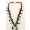 Image 1 : Navajo Turquoise Squash Blossom Necklace