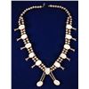Image 1 : Silver and Pearl Squash Blossom Necklace