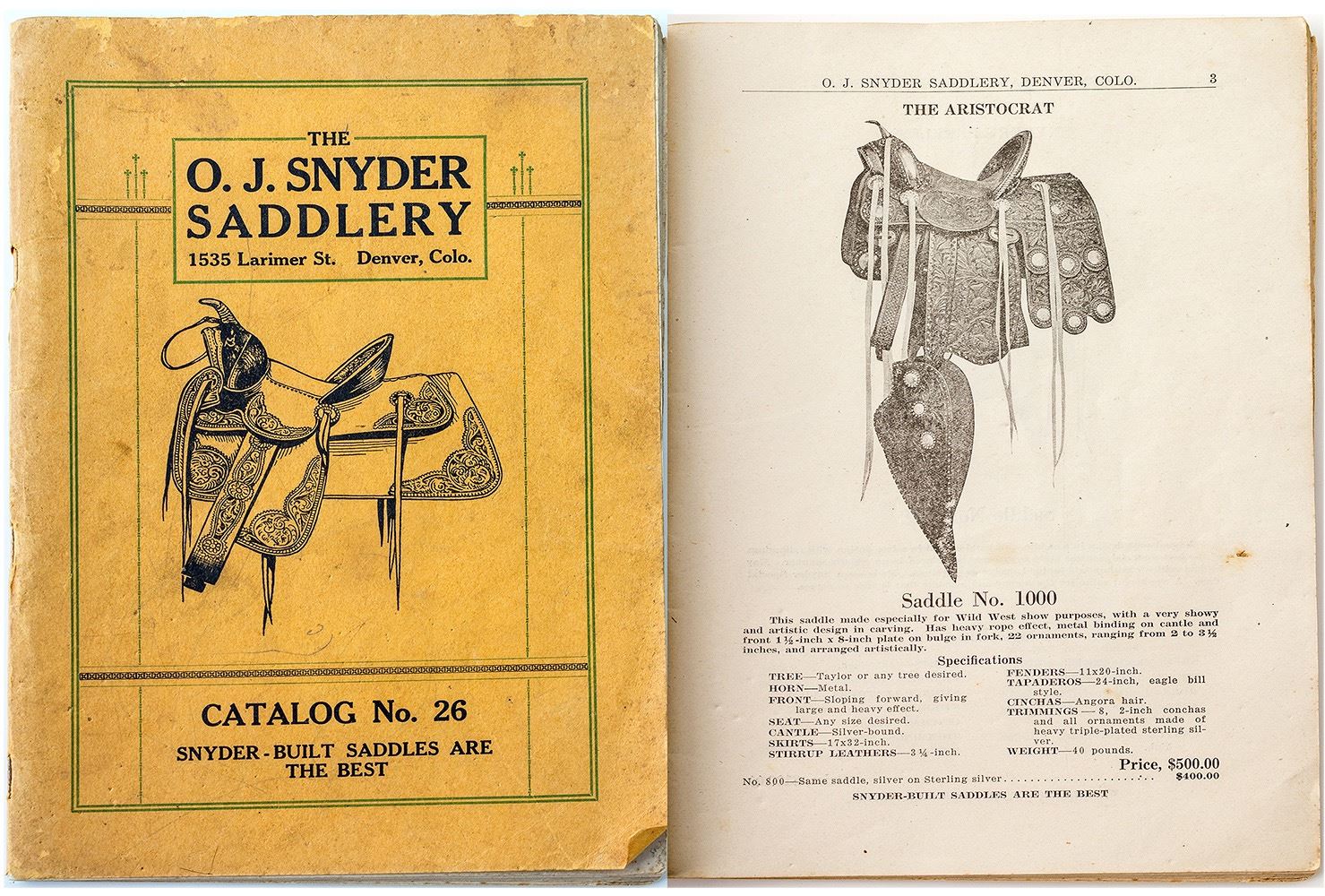 Original Snyder Saddlery Catalog