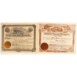 Two San Simon District Mining Stock Certificates