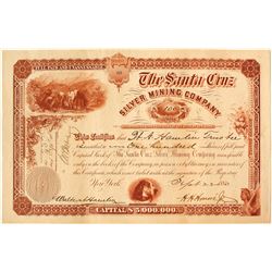 The Santa Cruz Silver Mining Company Stock Certificate