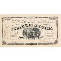 Southern Arizona Mining & Milling Company Stock Certificate