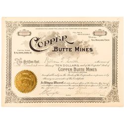 Copper Butte Mines Stock Certificate