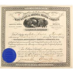 Wisconsin & Arizona Mining Company Stock Certificate