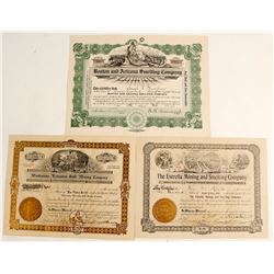 Three Unlisted Tombstone Stock Certificates