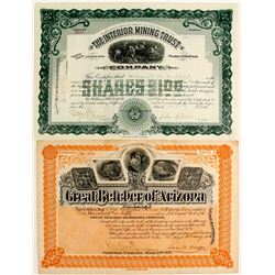 Two Nice Yavapai Stock Certificates