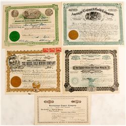 Five Big Bug District Stock Certificates