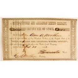 South-Western and Arkansas Mining Company Stock Certificate