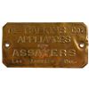 Image 1 : Calkins Company Brass Plaque (Assaying Equipment)