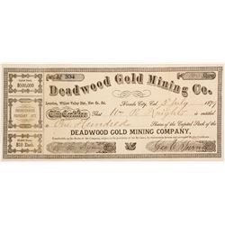 Deadwood Gold Mining Company Stock Certificate