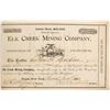 Image 1 : Elk Creek Mining Co. Stock Certificate, 1881
