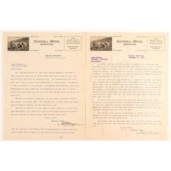 Two Goodall Bros. Assaying Letters