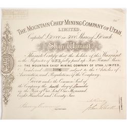 Two Utah Mining Stock Certificates