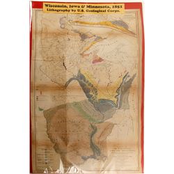 Geological Map of Wisconsin, Iowa & Minnesota